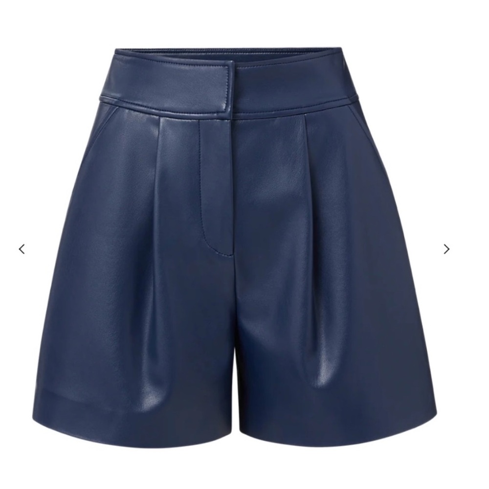 Veronica Beard Haina Vegan Leather Shorts